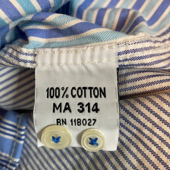 Men’s Boden 100% cotton mixed stripe button down dress shirt medium - Picture 5 of 5